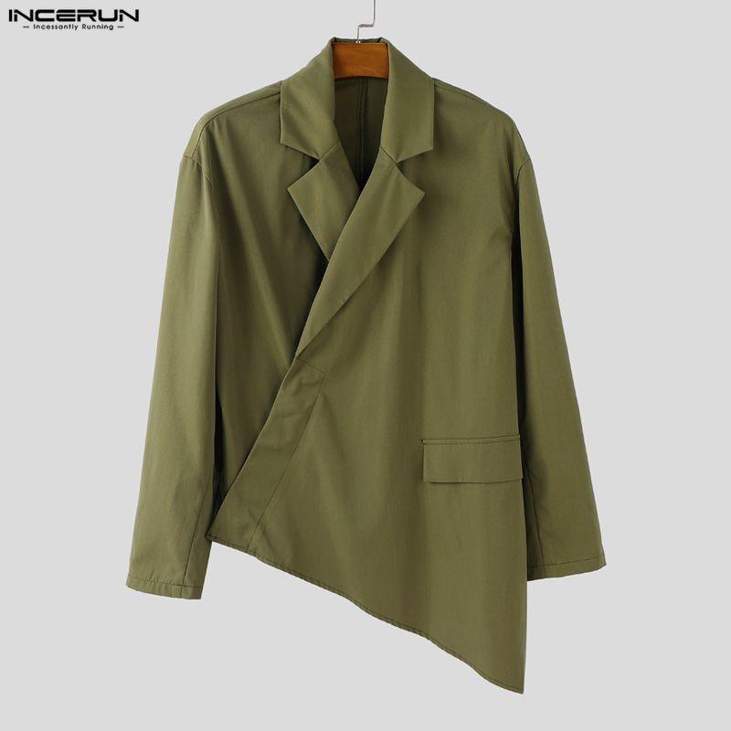 INCERUN Two Pieces Outfits Men Long Sleeve Side Cross Shirt and Long Harem Pants Sets