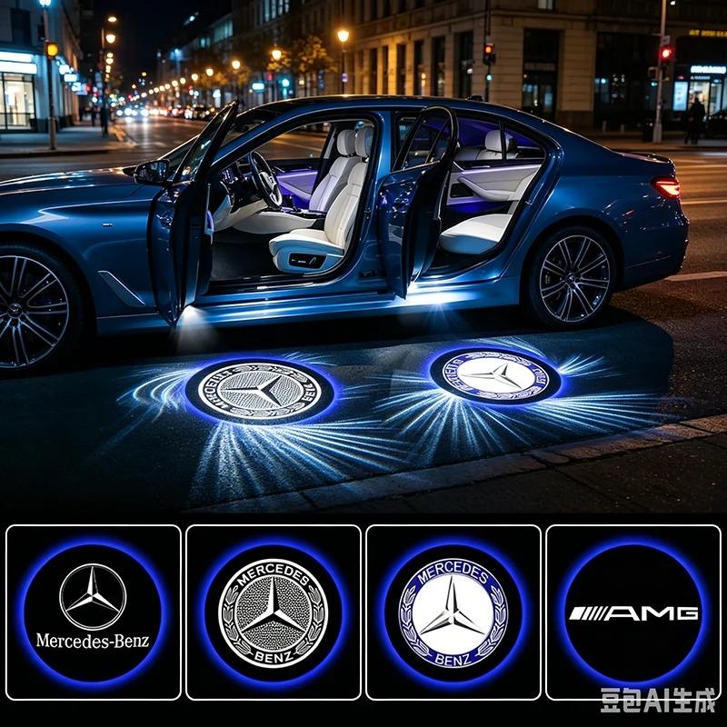2pcs Car Door Light Logo Welcome Light Car Door Projector Lamps Caps For Mercedes Benz Vito W638 W639 W447 W168 W169 W176 W177 OQ4