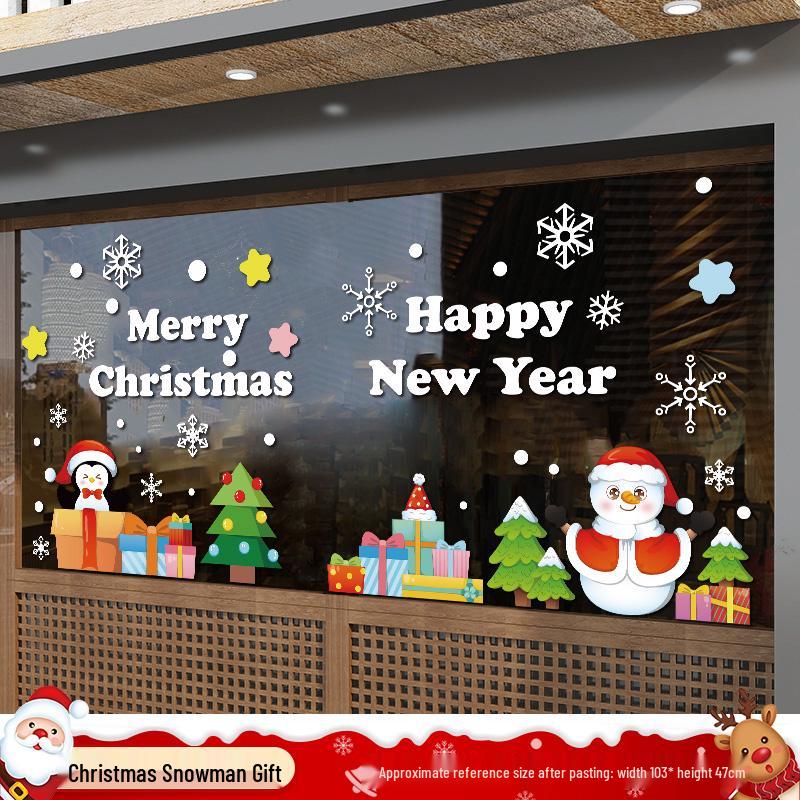 Christmas Tree Ornaments & Window Clings Set: Festive Static Stickers for Glass, Doors, and Holiday Decor