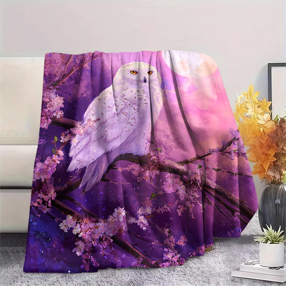 Flanelová deka s potiskem soviček, Vysoce kvalitní, Pohodlná pro všechna roční období, Domácí dekorace, Teplo a pohodlí, Perfektní jako vánoční dárky