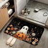 Tappeto con Fantasma e Zucca Halloween Tappetino da Bagno, Tappeto da Bagno Pipistrello, Decorazione Pavimento Lavabile in Macchina Antiscivolo Area Gotica per Ingresso Camera da Letto