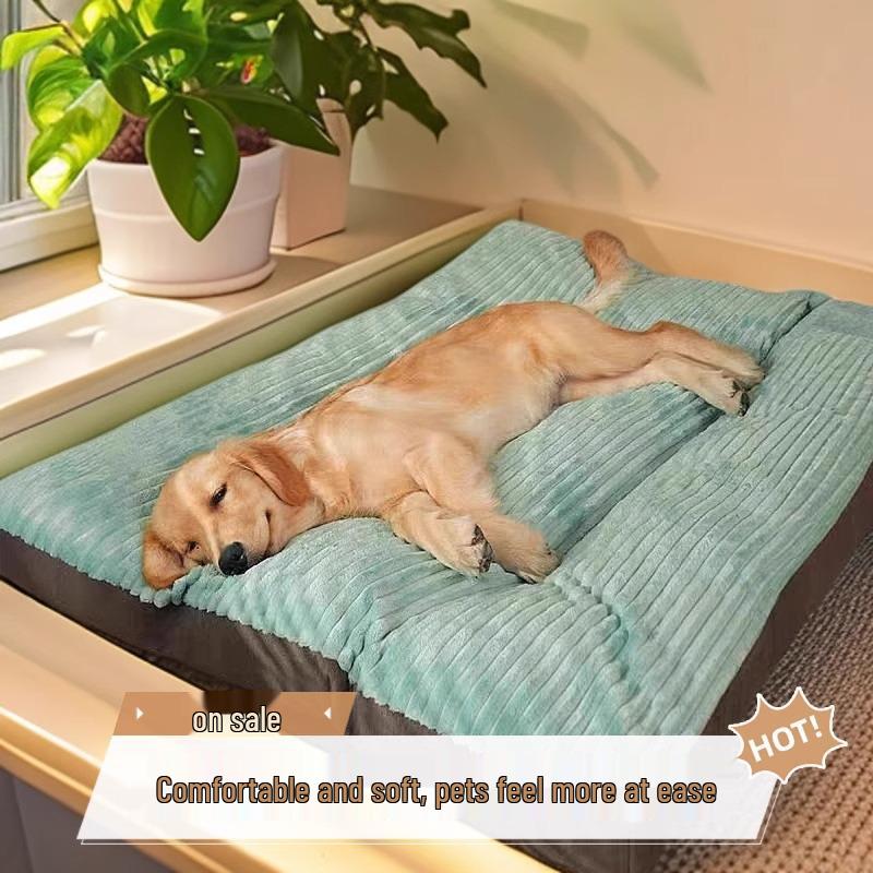 Washable Non-Slip Dog Bed Mat for Medium to Large Dogs - Thick, Warm, All-Season Comfort