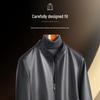 Futing Men's Genuine Goatskin Leather Stand Collar Jacket