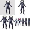 Skibidi Super Toilet Tv Man Kids Cosplay Costume Halloween Bodysuit Party