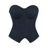 Corset Tops for Women Plus Size Lace up Halloween Costumes Strapless Zip Push-up Cup Bustier Office Club