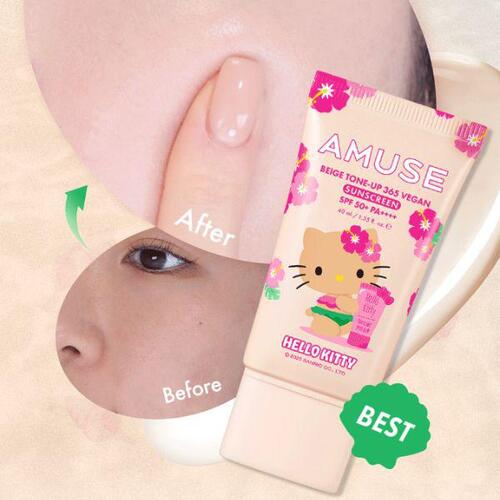 AMUSE Beige Tone Up 365 Vegane Sonnencreme LSF 50+ PA++++ 40 ml [AMUSE x Tanning Hello Kitty]