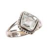 Natural Green Amethyst Gemstone Handmade 925 Sterling Silver Gift Ring S.9 k4S82