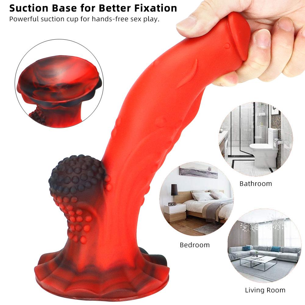 Realistic Dildo with Anal Plug - Dual-Purpose Silicone Penis Toy for Women, Stretching Butt Plug & G-Spot Stimulator, Adult Sex Toy