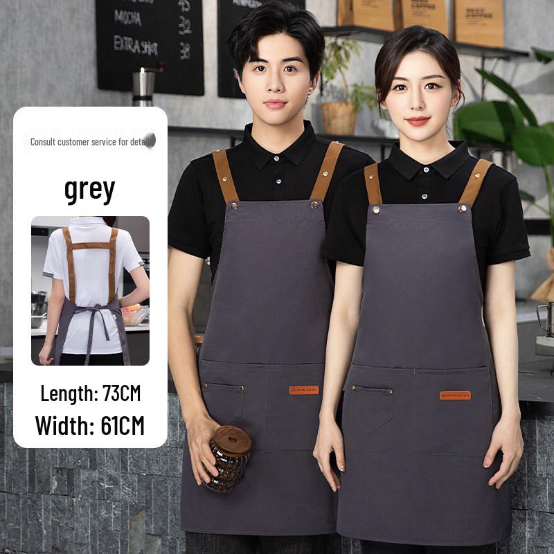 Women's Waterproof Chef Apron with Exquisite Shoulder Straps – Oilproof, Logo Customizable for Hotel and Kitchen Use