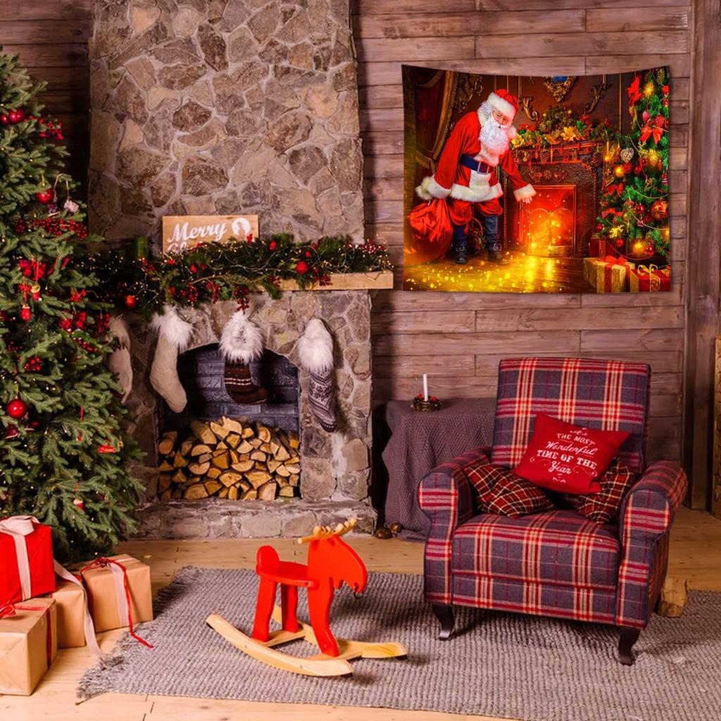 Moș Crăciun Decorațiune de Crăciun Motiv Imprimat Tapiserie Acasă Sufragerie Dormitor Decorare Perete Tapiserie Agățată