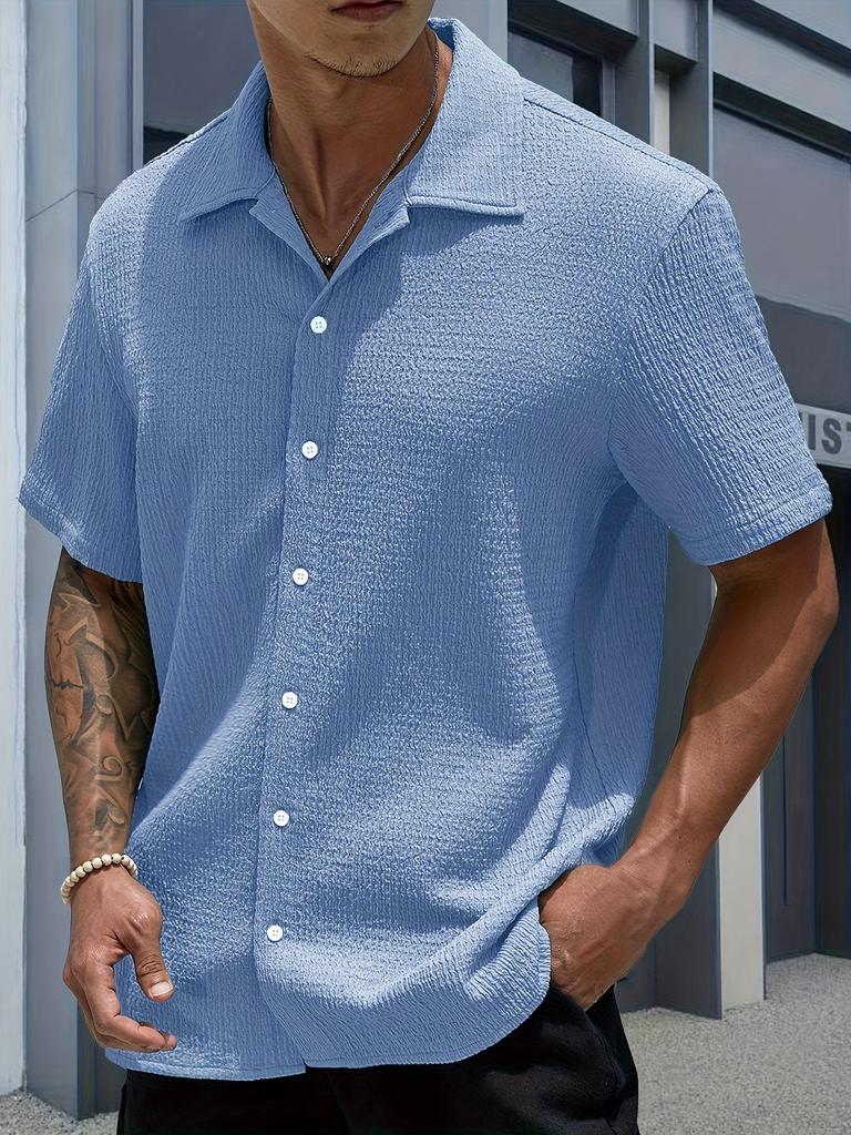 Men's Summer Solid Color Short Sleeve Shirt