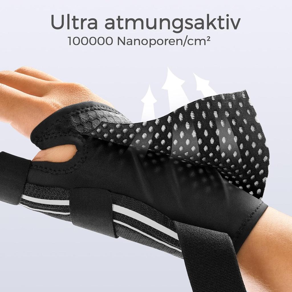 Ergonomic Thumb Brace Right and Left, Breathable and Soft Thumb Splint, Thumb Orthosis for Osteoarthritis, Tendonitis, Snap Thumb, Men and Women