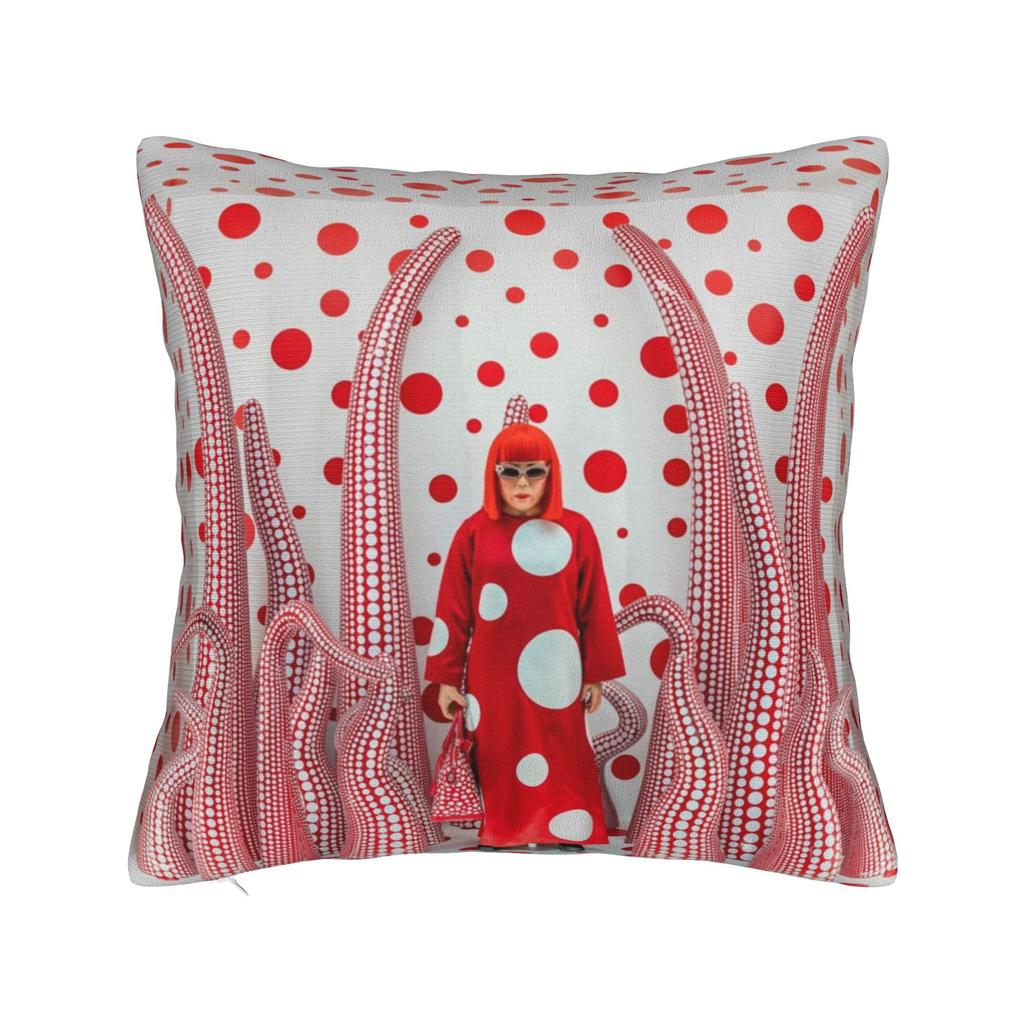 Yayoi Kusama Art Pillowcase Polyester Cushion Cover Decorations Polka Aesthetic Pillow Case Cover Home Square 18'