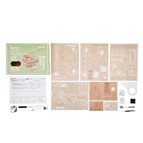 Tsukurundesu® 3D Wooden Puzzle Music Box Series (Magic Piano) with Japanese Instructions