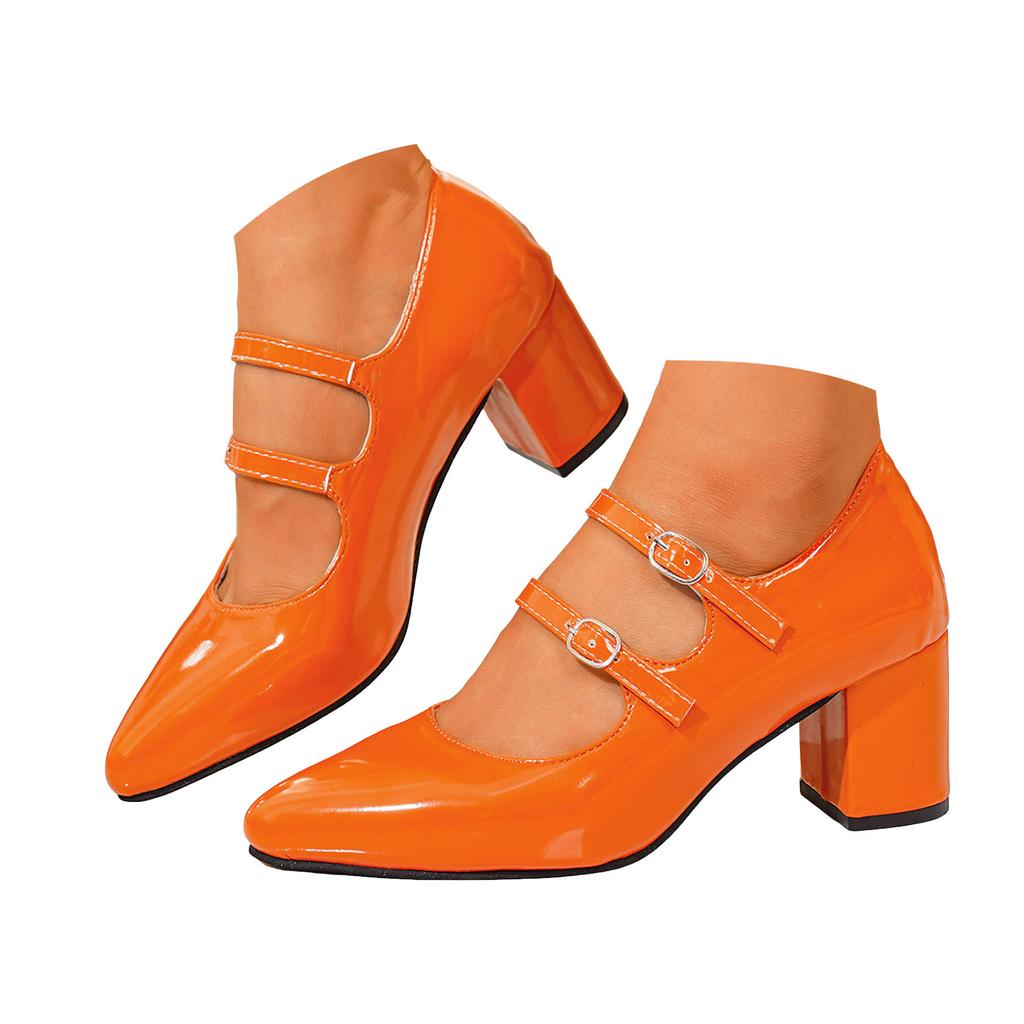Womens High Heels Shoes Chunky Block Heel Pointed Toe Women'S High Heels Fashionable And Casual Leather Zapatos Mujer CóModos