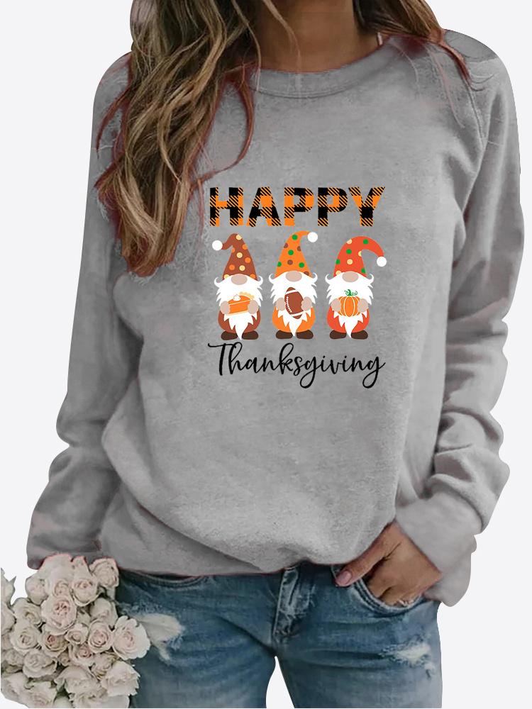 Herbst und Winter Damen Weihnachten Thema Druck Pullover Rundhals Langarm Casual Sweatshirt Plus Size Top