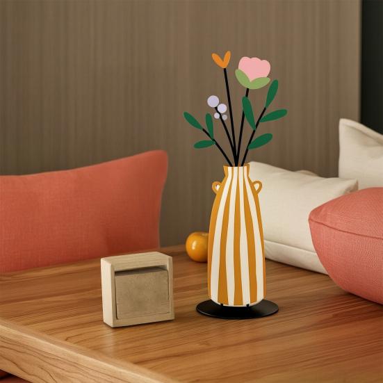 Modern Farmhouse Accents Metal Vase Silhouette Tabletop Decor, Sculptures Desktop Ornaments, Living Room Table Decor Creative Shape Decorations