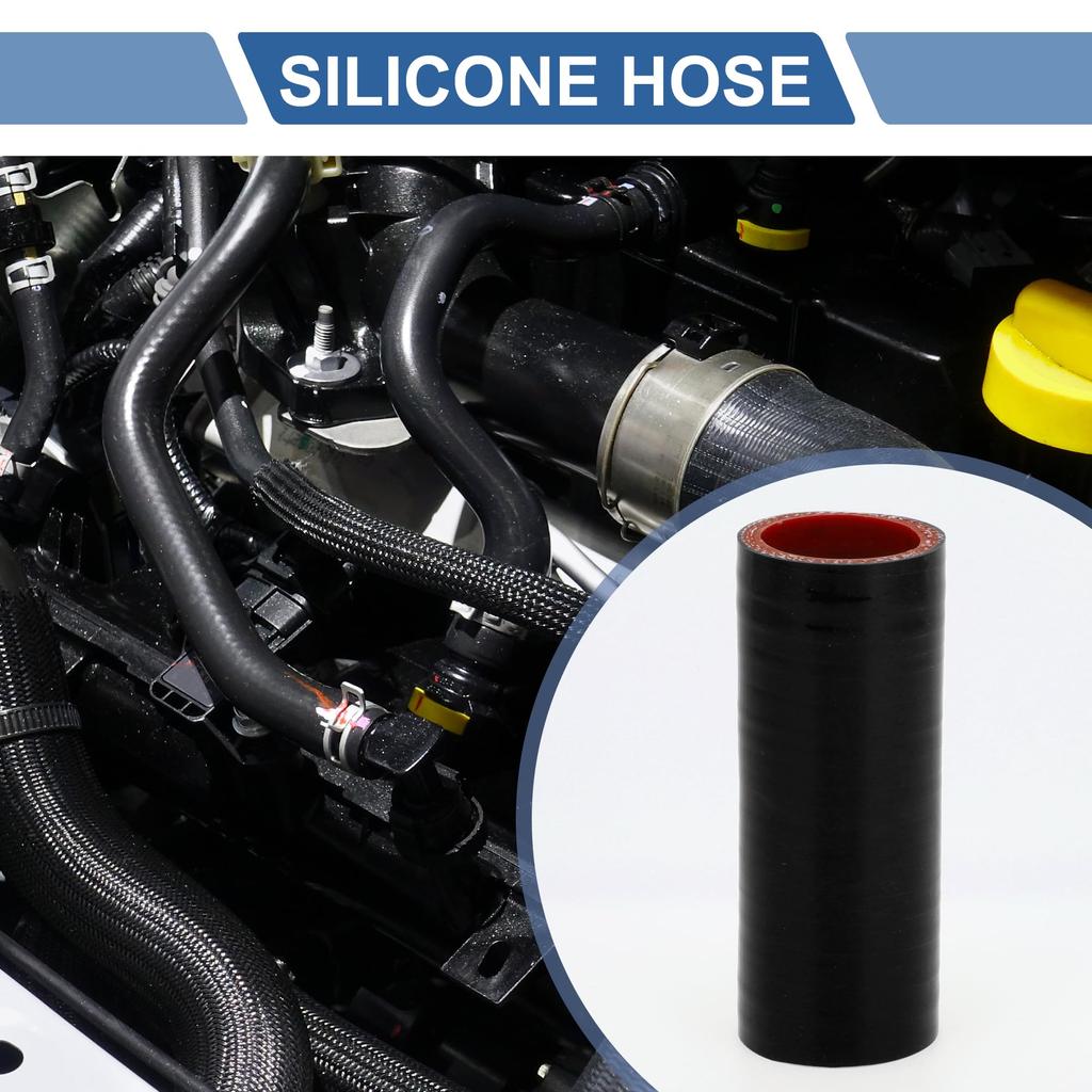 X AUTOHAUX Silicone Hose, Silicone Tube, Intercooler, Turbo, Intake Pipe, Black, Length 3.9 Inches