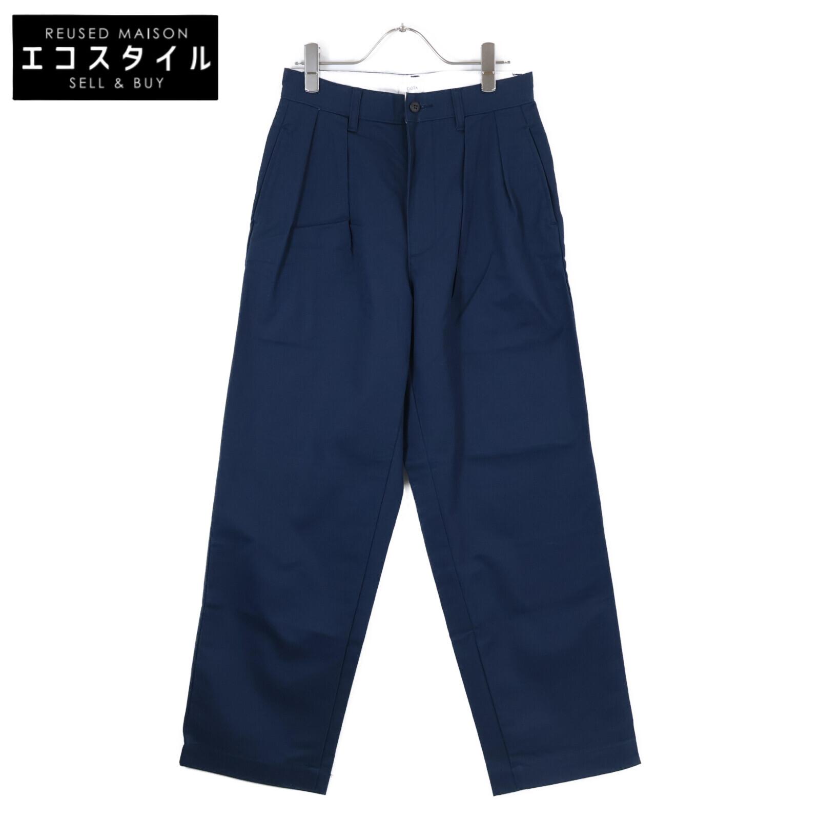 

CIOTA PTLM-124 Navy Cotton Two-pleat Chino Pants Bottoms 2 NavyUsed