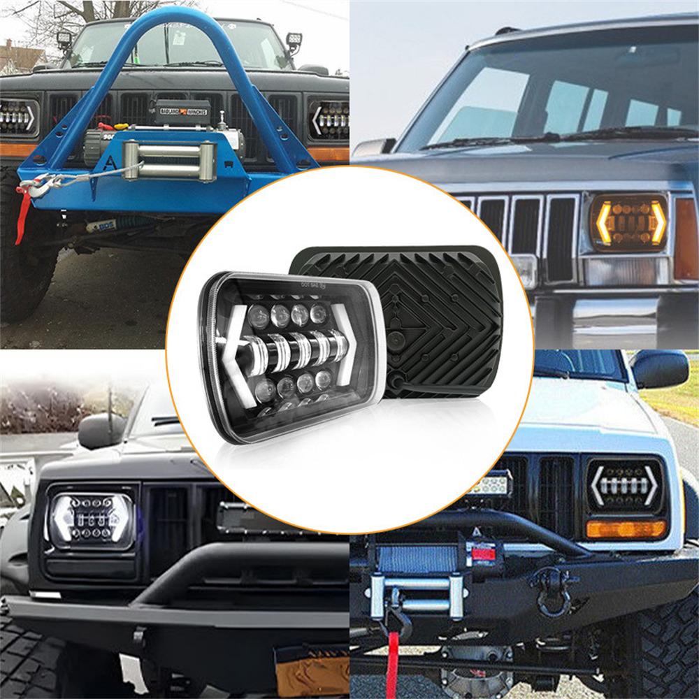 7 Inch LED Headlight with Arrow Turn Signals High Low Beam Offroad Driving Light Daytime Running Lamp
