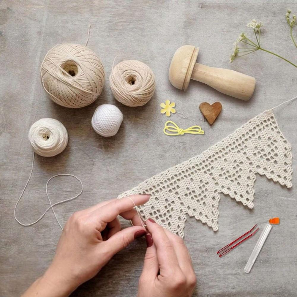 DIY Wooden Darning Mushroom Patchwork Tool Mending Pants Clothes Weaving Crafts Needle Holder Thread Sewing Accessories