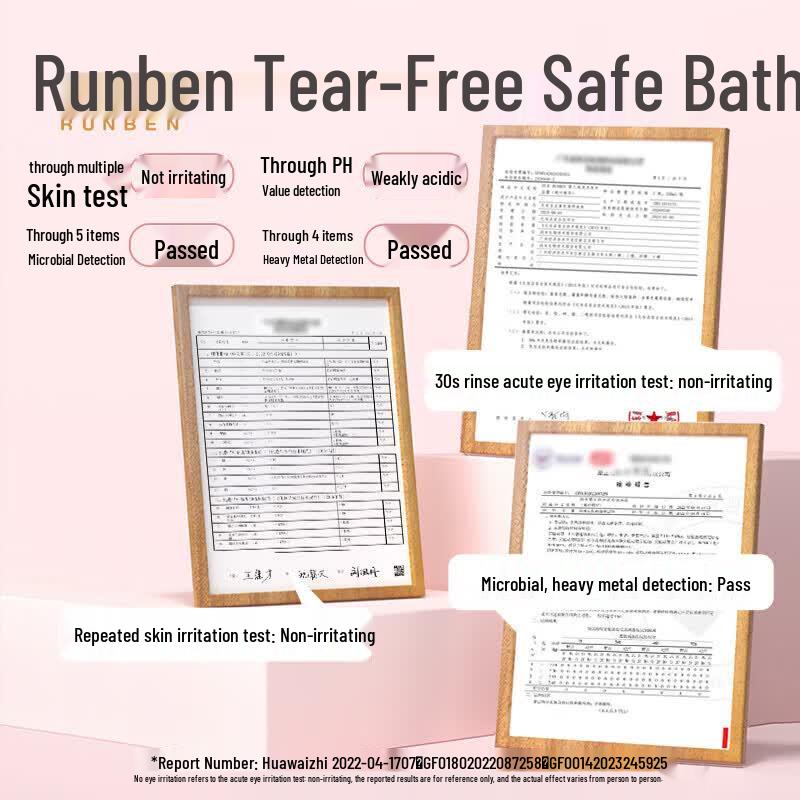 RUNBEN Kids Peach Leaf Bubble Shampoo & Body Wash Twin Pack
