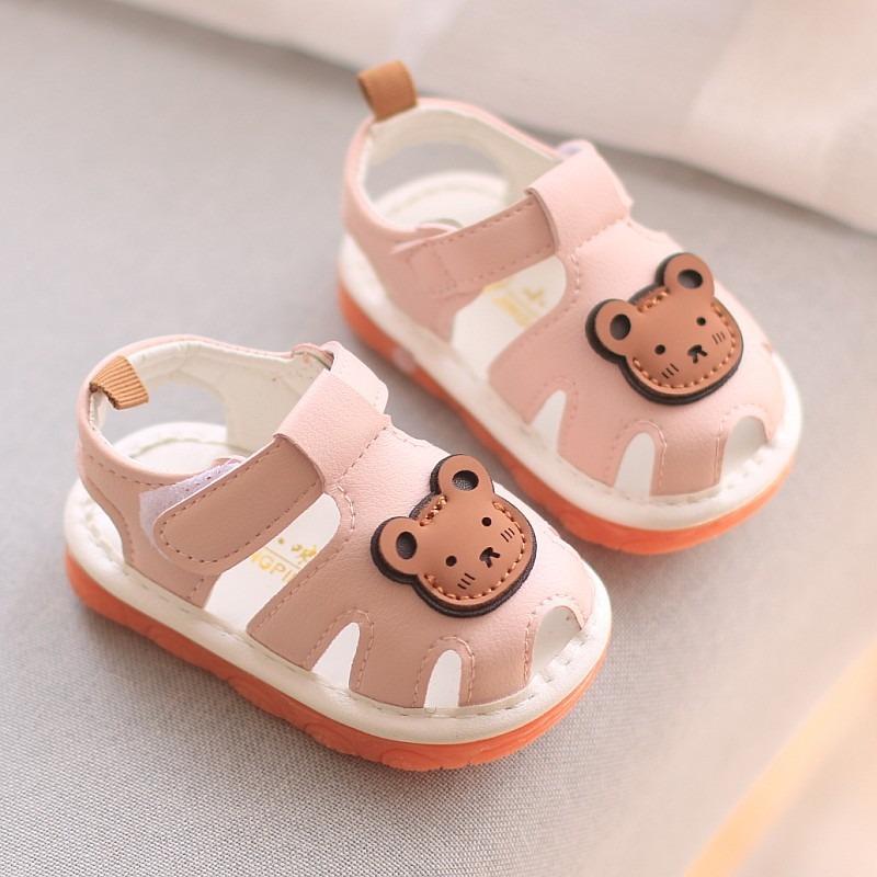 Summer Sandals for Baby Boys and Girls, Children's Shoes for Infants, Soft-sole Squeaky Shoes with Gelatin Rubber Soles for Toddlers.