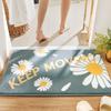 Daisy Print Mat Home Bath Mat Non Slip Absorbent Bathroom Carpet Soft Memory Foam Rug Kitchen Toilet Floor Decor Washable Mat 