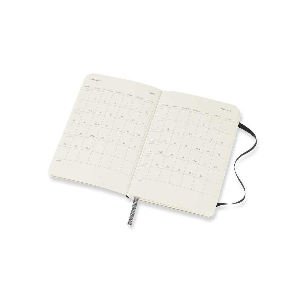 Moleskine 2022 Planner, 12-Month Weekly Diary, Soft Cover, Pocket Size, Black, Starts January, DSB12WN2Y22