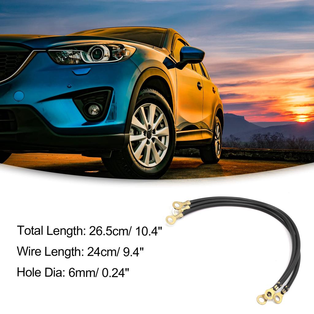 ACROPIX Wire Power Transfer Cable Car Universal Black 3pcs