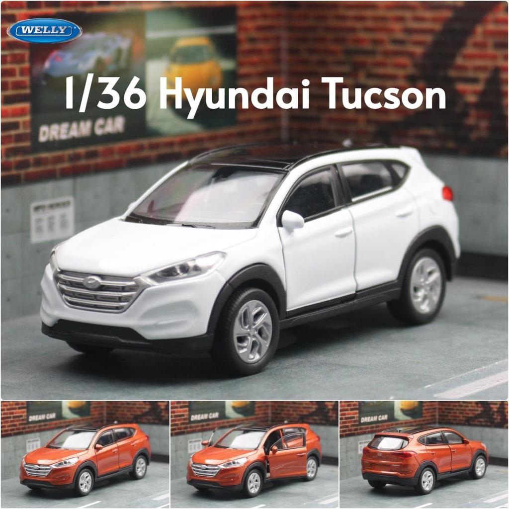 1/36 Hyundai Tucson SUV Spielzeugautomodell Welly Diecast Alloy Vehicle Miniatur Pull Back Collection Geschenk für Kinder Jungen Kind
