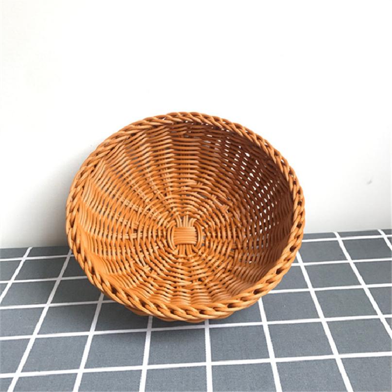 New Hardness Rattan Wicker Woven Serving Baskets Household Useful Handwoven Bread Fruit Vegetables Basket Rattan Basket