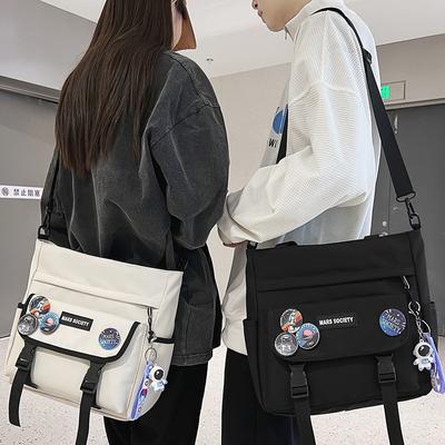 Canvas Bag Tutor Bag Tutor Bag Primary School Students Girls and Boys Multiple Pockets  Hand Held One Shoulder Crossbody Bag Trend