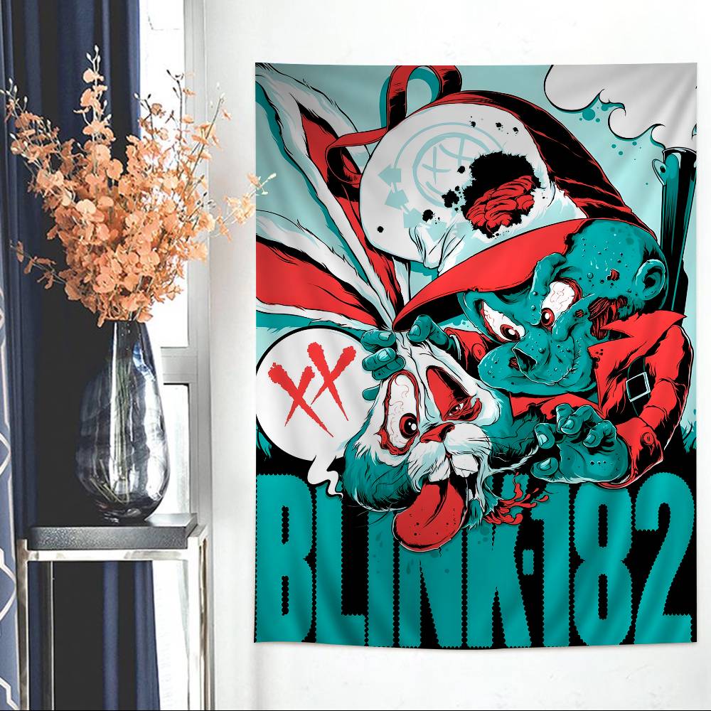 BBlink 182 Rock Band Colorful Tapestry Wall Hanging Bohemian Wall Tapestries Mandala Wall Art Decor