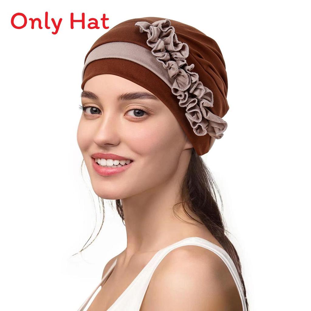 Polyester Floral Headband Hat For Women With Stylish Design For All Seasons