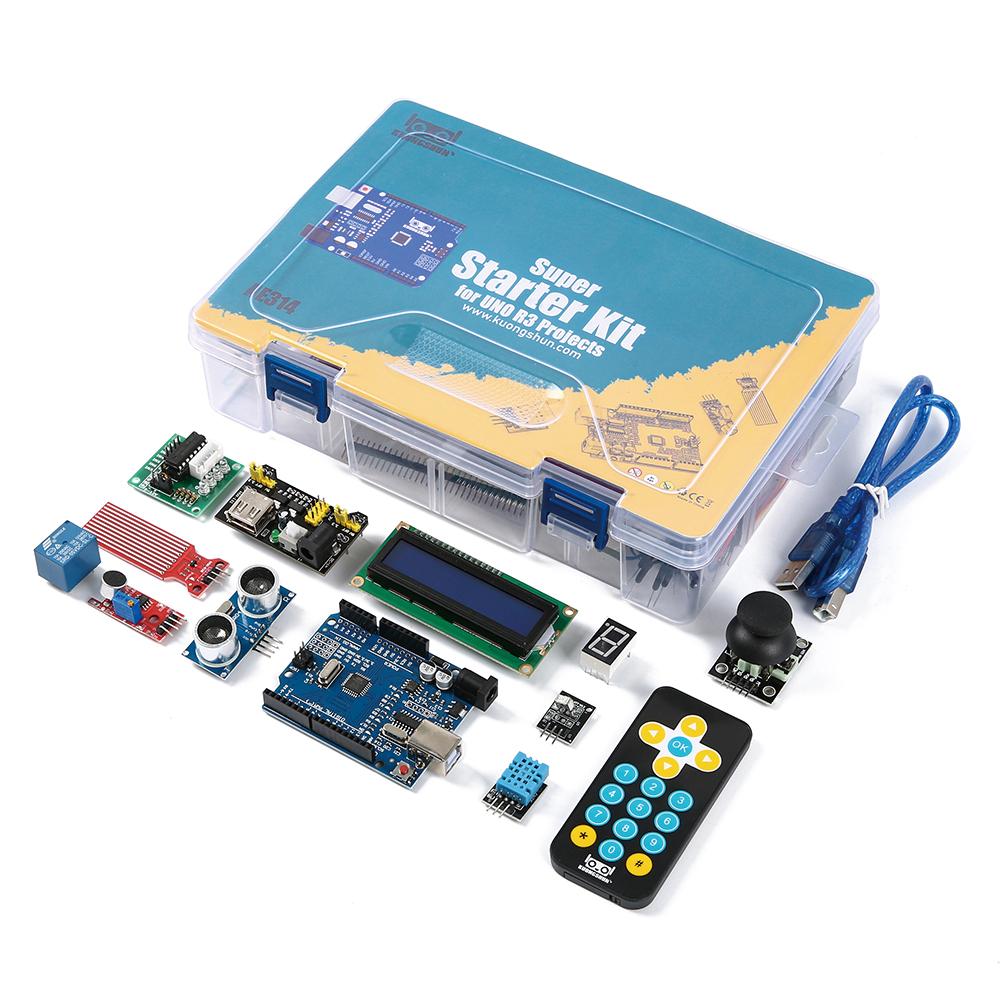 KUONGSHUN Super Starter Kit Including Breadboard 1602 IIC Jumper Wire Set R3 for Arduino UNO with Tutorial