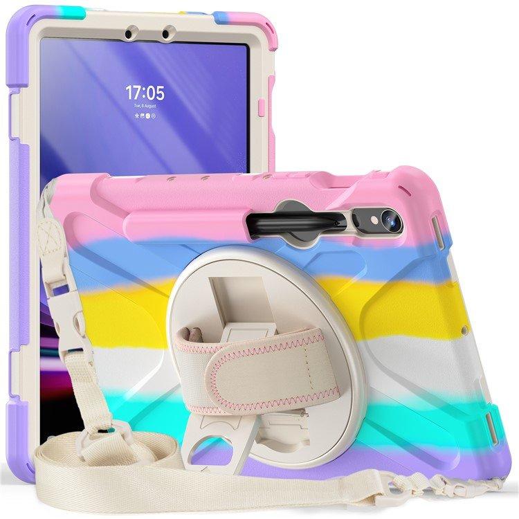 Rustning deksel til Samsung Galaxy Tab S9 / S8 / S7, 360 graders beskyttelse med pennholder, Fargerik