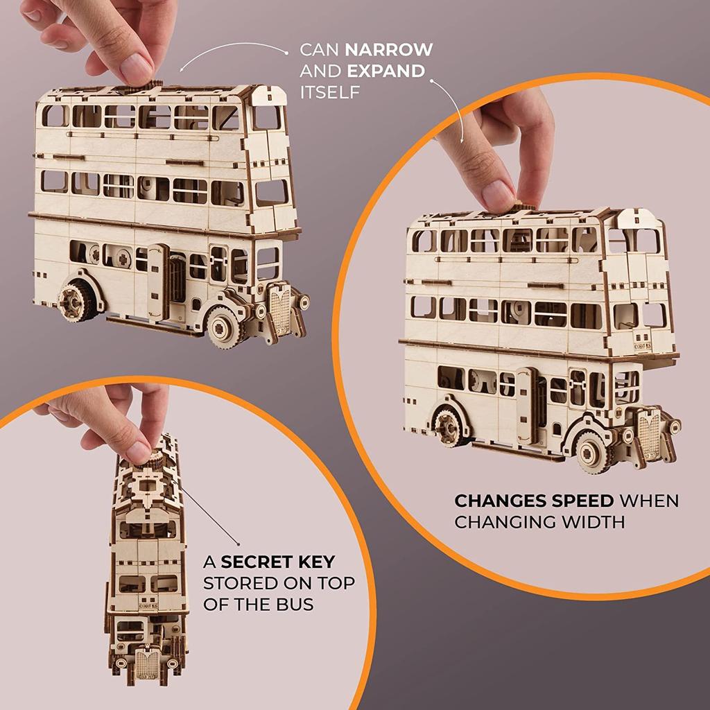 Ugears Harry Potter Night Knight Bus 70172 Wooden Puzzle, Crafts & Models, No Glue or Tools Required, for Adults