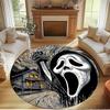 Ghostface Print Round Rug, Washable Floor Carpet, For Entryway Dorm Laundry Room Office Study, Home Decor Birthday Christmas Gift