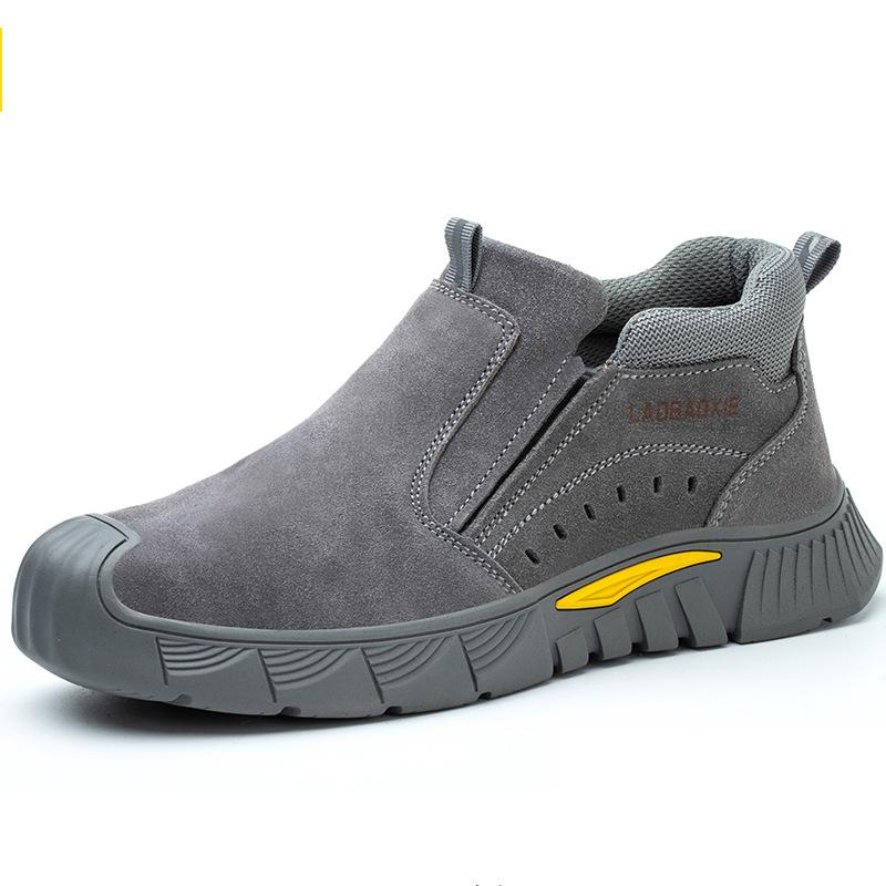 

Oulylan Men s Summer Safety Shoes Lightweight Steel Toe Anti-Puncture Breathable Wear-Resistant Work Shoes 46