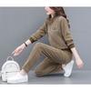 Corduroy Casual Sports Suit for Women, Spring and Autumn Loose Large Size Fashionable Two-piece Set
