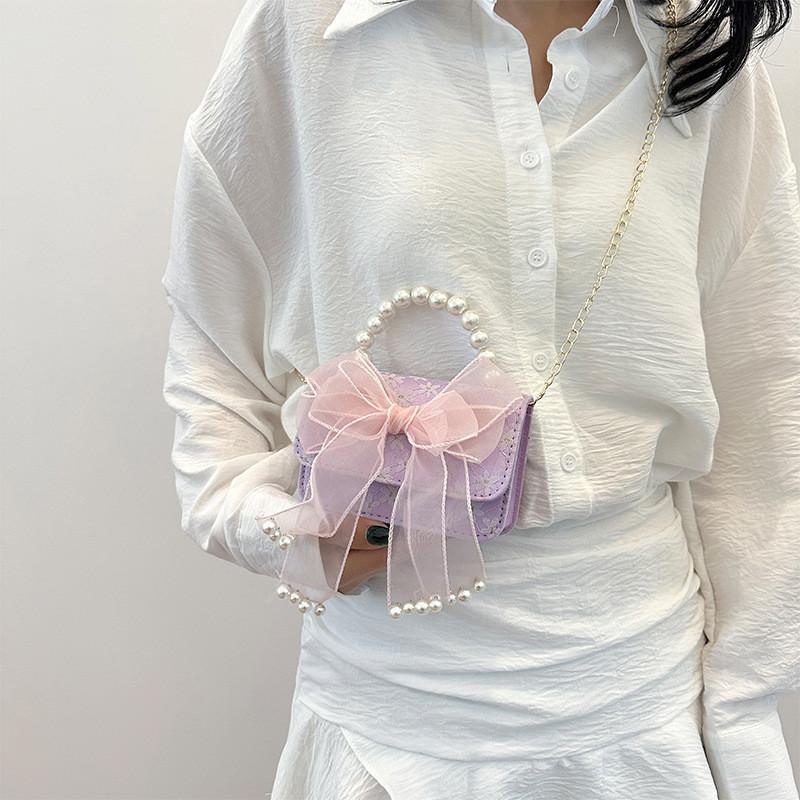 Trendy 2024 Mini Lace Coin Purse Stylish Square Crossbody Bag For Girls