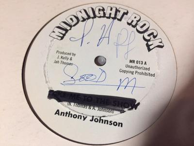 12inch Record ANTHONY JOHNSON  THE ROOTS RADICS  Take Me To The Show  Show Dub MR013 Midnight Rock US Reggae Ska  Dub Used