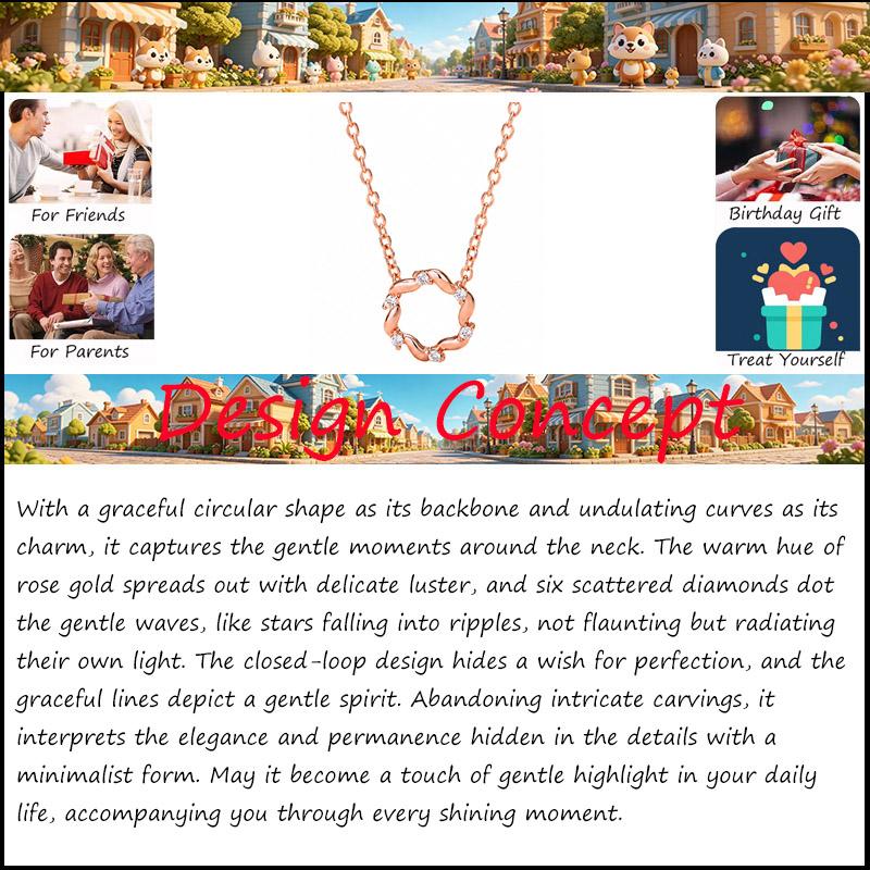 Dainty Rose Gold Circle Pendant Necklace with Cubic Zirconia Elegant Minimalist Pendant Jewelry Gift for Women