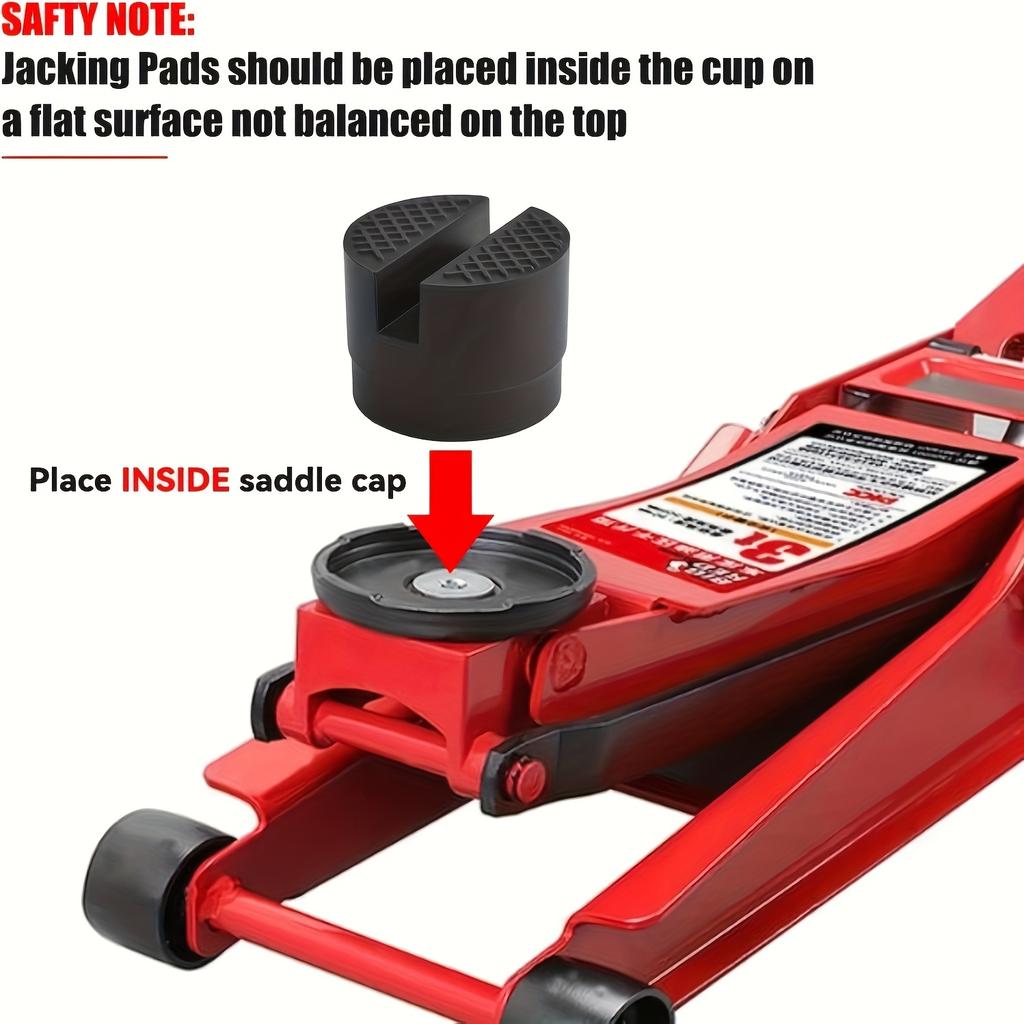 Car Jack Pad - Thickened Wear-Resistant Rubber, Shock Absorbing Support Block for Tire Replacement & Height Increase