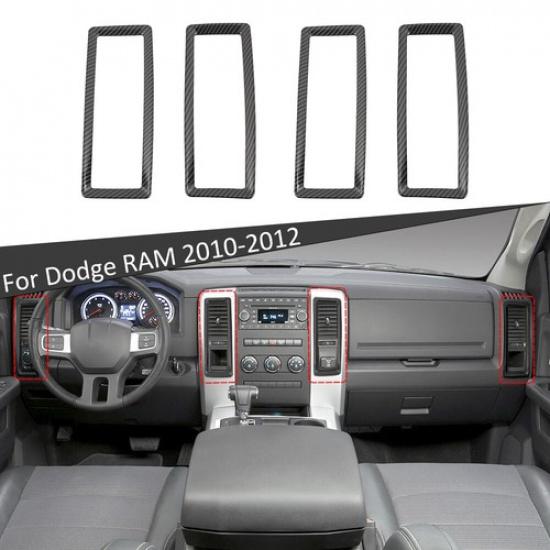4 Stück Auto Innenraum AC Lüftungsdüsen Rahmen Blende Dekor Abdeckung Zierleisten-Kit Für Dodge Ram 2010-12