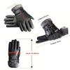 Winter Warm Gloves Windproof Warm Leather Gloves Waterproof Touchscreen Anti Slip Plush Lining Cycling Running Ski Gloves