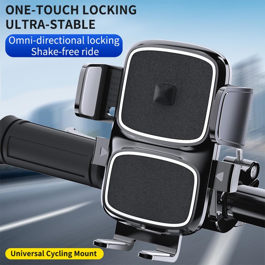 Motorcycle Phone Mount, Phone Holder [Does Not Block Camera], Handlebar Cell Phone Clamp, Scooter Phone Holder [Silicone Wrapped] For 4.7-7 Inch