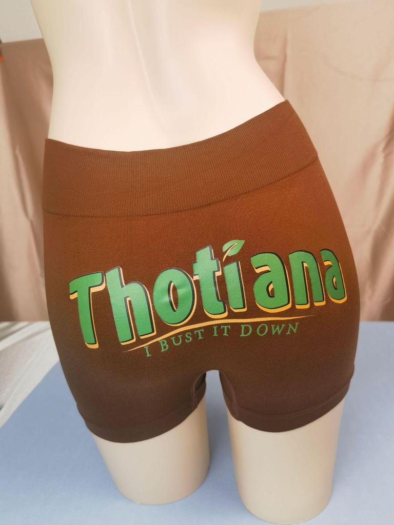 Trendy European & American Style Women's Fitness Letter Print Shorts