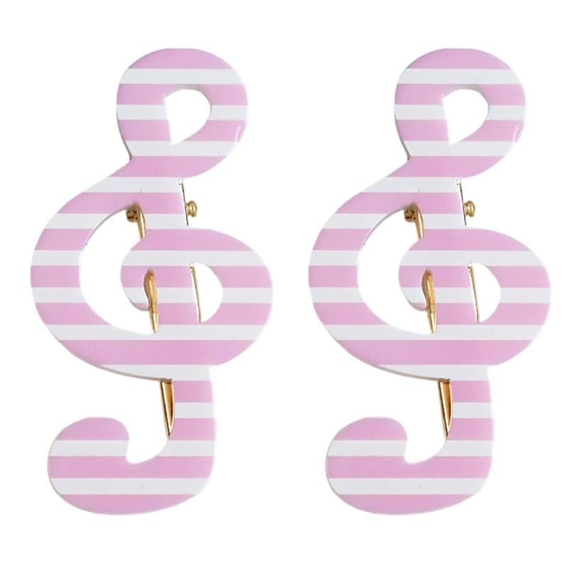 

Pair Of 1 Adorable Star Pattern Musical Note Hairpins Acrylic Nonslip Hair Clip Headdress For Most Ages Girls розовый